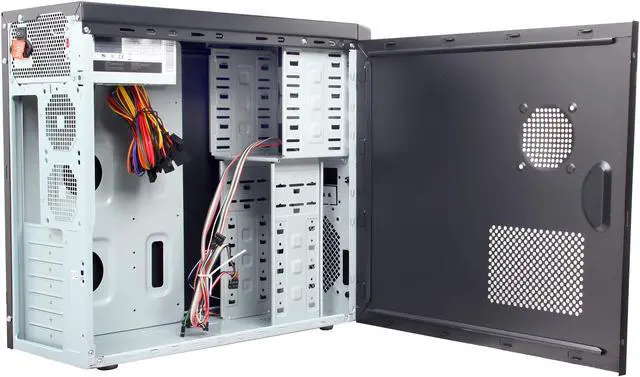 Alt view image 5 of 9 - Thermaltake VM54521N2U Black Steel / Plastic ATX Mid Tower Computer Case 450W Power Supply