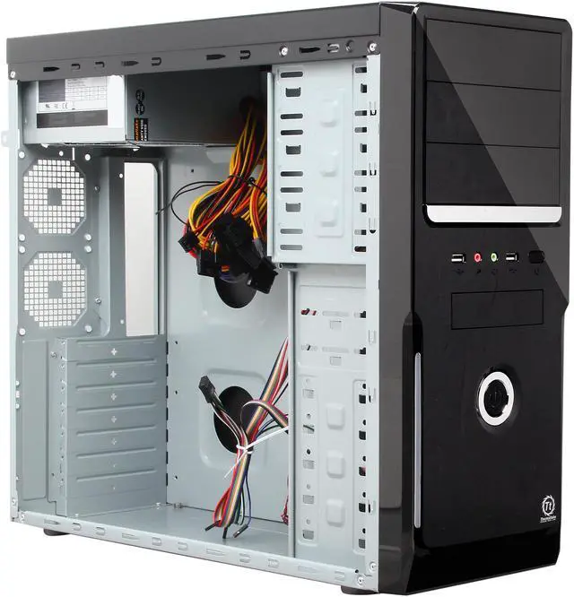 Alt view image 7 of 9 - Thermaltake VM54521N2U Black Steel / Plastic ATX Mid Tower Computer Case 450W Power Supply