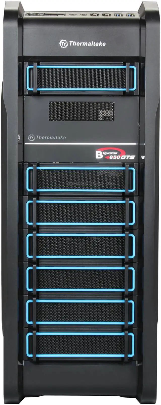 Alt view image 2 of 10 - Thermaltake VP40031W2N Black ATX Full Tower Computer Case w/ Liquid Cooling System
