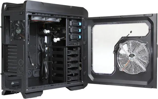 Alt view image 5 of 10 - Thermaltake VP40031W2N Black ATX Full Tower Computer Case w/ Liquid Cooling System