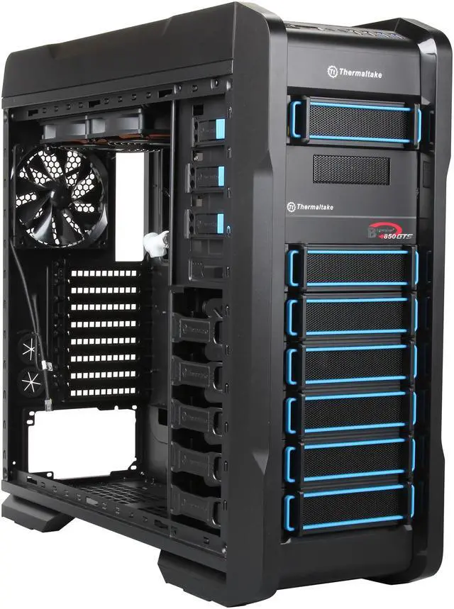Alt view image 7 of 10 - Thermaltake VP40031W2N Black ATX Full Tower Computer Case w/ Liquid Cooling System