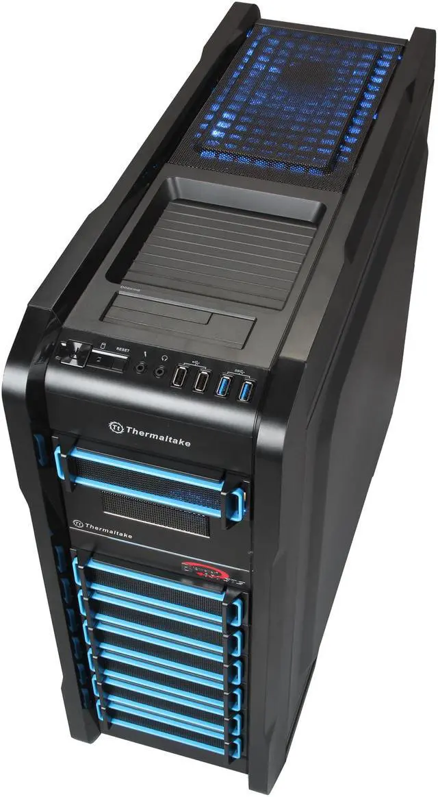 Alt view image 8 of 10 - Thermaltake VP40031W2N Black ATX Full Tower Computer Case w/ Liquid Cooling System