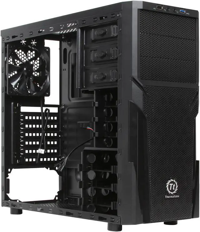 Alt view image 9 of 14 - Thermaltake Versa H21 Mid Tower Computer Case with USB 3.0 and All-Black Interior(CA-1B2-00M1NN-00)