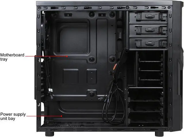 Alt view image 8 of 14 - Thermaltake Versa H21 Mid Tower Computer Case with USB 3.0 and All-Black Interior(CA-1B2-00M1NN-00)