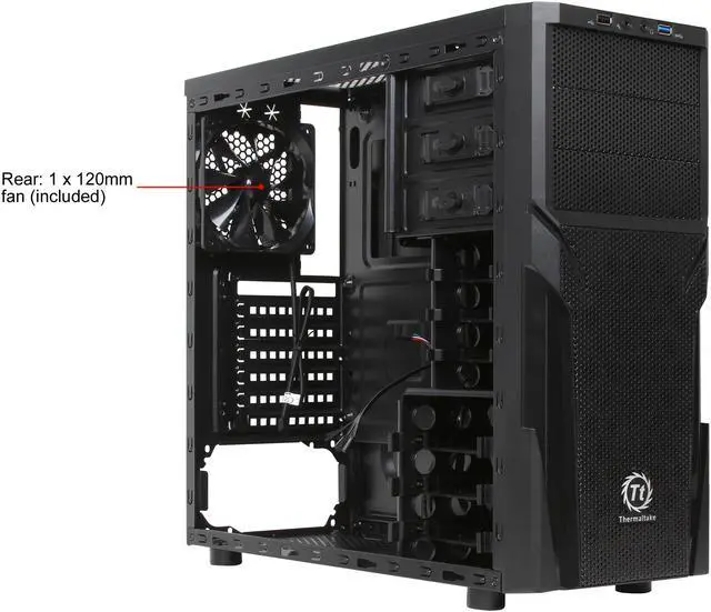 Alt view image 10 of 14 - Thermaltake Versa H21 Mid Tower Computer Case with USB 3.0 and All-Black Interior(CA-1B2-00M1NN-00)