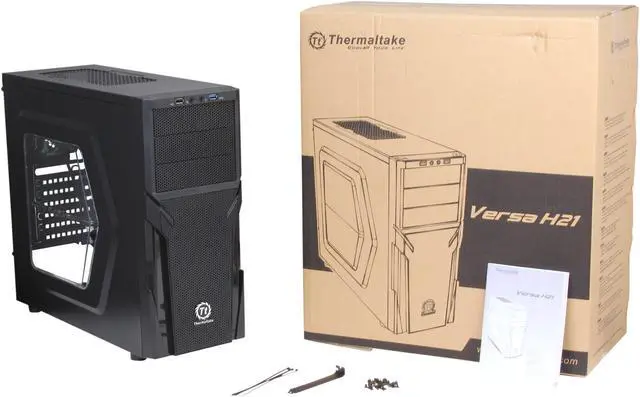 Alt view image 10 of 10 - Thermaltake Versa H21/Black/Win/SECC Black SPCC ATX Mid Tower Computer Case (CA-1B2-00M1WN-00)