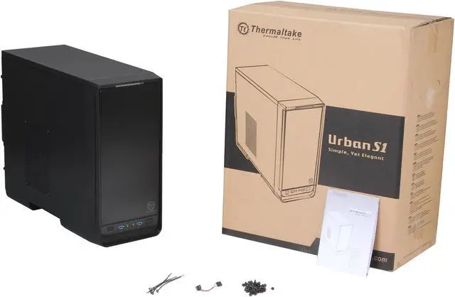 Alt view image 9 of 9 - Thermaltake Urban S1 Black SECC MicroATX Mini Tower Computer Case (CA-1A8-00M1NN-00)