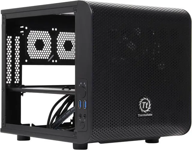 Alt view image 8 of 10 - Thermaltake Core V1 Extreme Mini ITX Cube Chassis, Compatible with Air and Liquid Cooling Builds (CA-1B8-00S1WN-00)