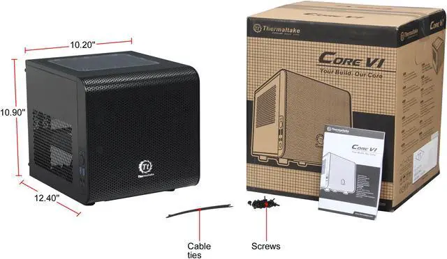 Alt view image 10 of 10 - Thermaltake Core V1 Extreme Mini ITX Cube Chassis, Compatible with Air and Liquid Cooling Builds (CA-1B8-00S1WN-00)