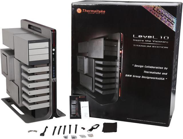 Alt view image 9 of 8 - Thermaltake Level 10 Titanium Edition VL300A9N1N Aluminum USB 3.0 Black / Titanium ATX Gaming Full Tower Computer Case