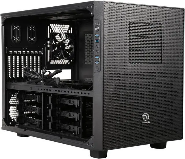 Alt view image 8 of 9 - Thermaltake Core X9 Black E-ATX Stackable Tt LCS Certified Cube Chassis CA-1D8-00F1WN-00