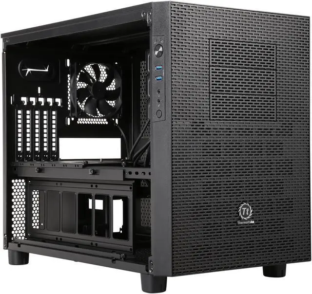 Alt view image 6 of 8 - Thermaltake Core X2 Black Micro ATX Stackable Tt LCS Certified Cube Chassis CA-1D7-00C1WN-00