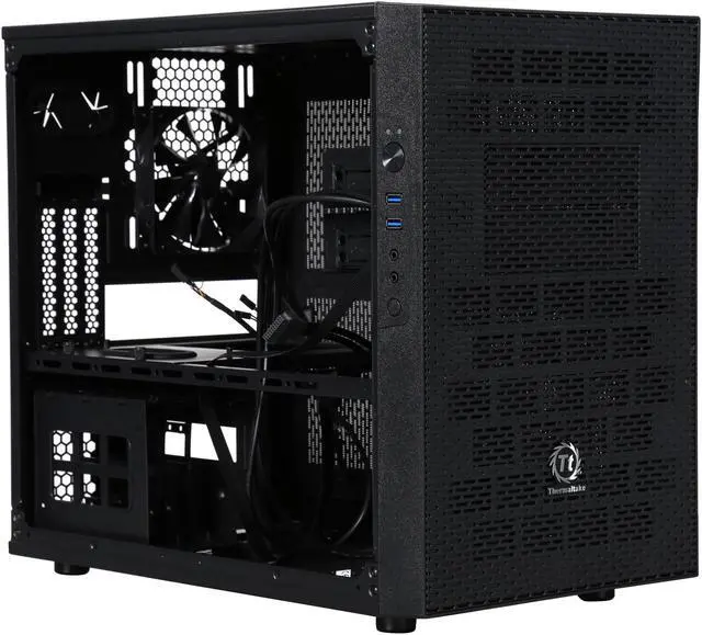 Alt view image 9 of 9 - Thermaltake Core X1 Black Mini ITX Stackable Tt LCS Certified Cube Chassis CA-1D6-00S1WN-00