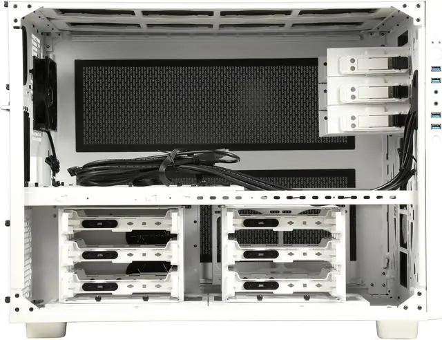 Alt view image 6 of 9 - Thermaltake Core X9 Snow Edition E-ATX Stackable Tt LCS Certified Cube Chassis CA-1D8-00F6WN-00