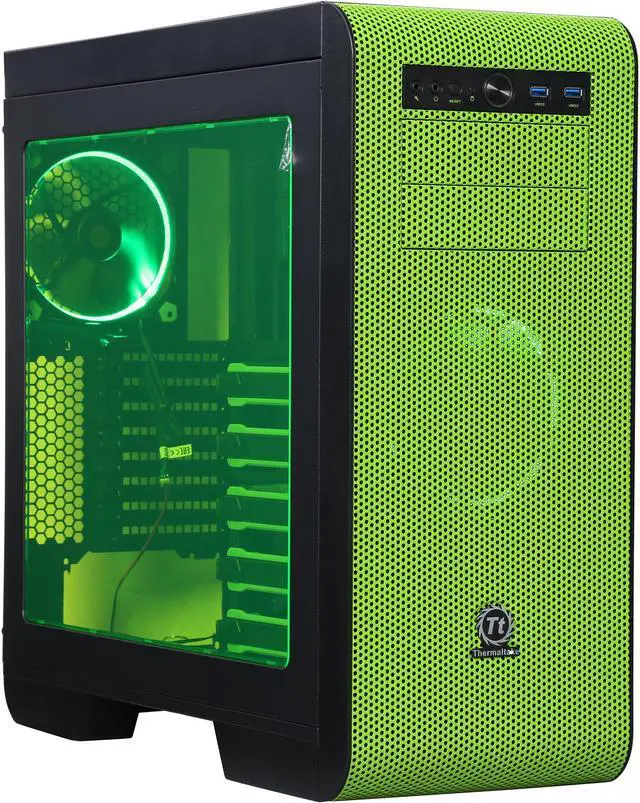 Main image of Thermaltake Core V51 Riing Edition Black/Green ATX Gaming Mid Tower Computer Case CA-1C6-00M8WN-00