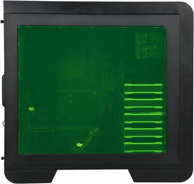 Alt view image 4 of 9 - Thermaltake Core V51 Riing Edition Black/Green ATX Gaming Mid Tower Computer Case CA-1C6-00M8WN-00