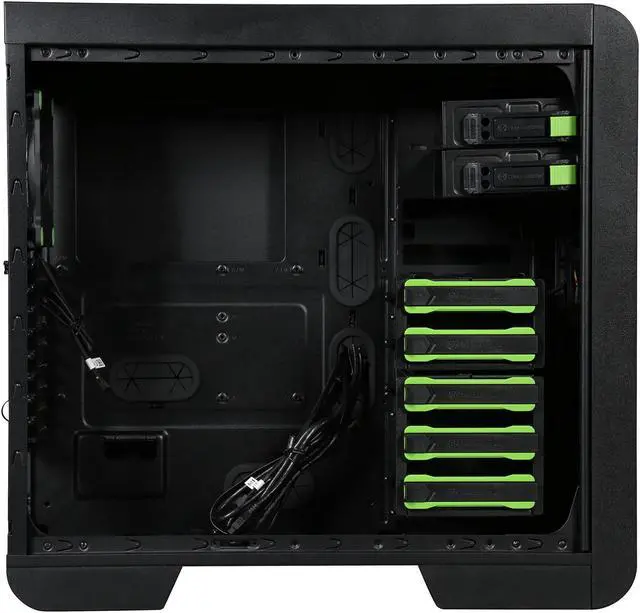 Alt view image 6 of 9 - Thermaltake Core V51 Riing Edition Black/Green ATX Gaming Mid Tower Computer Case CA-1C6-00M8WN-00