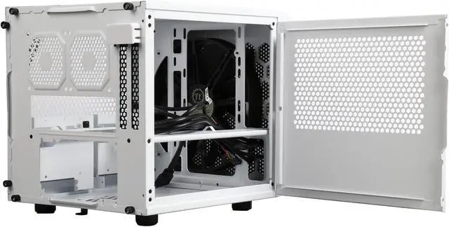 Alt view image 5 of 14 - Thermaltake Core V1 Snow Edition Extreme Mini ITX Cube Chassis, Compatible with Air and Liquid Cooling Builds CA-1B8-00S6WN-01