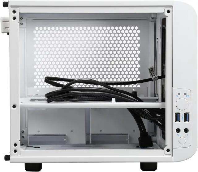 Alt view image 6 of 14 - Thermaltake Core V1 Snow Edition Extreme Mini ITX Cube Chassis, Compatible with Air and Liquid Cooling Builds CA-1B8-00S6WN-01