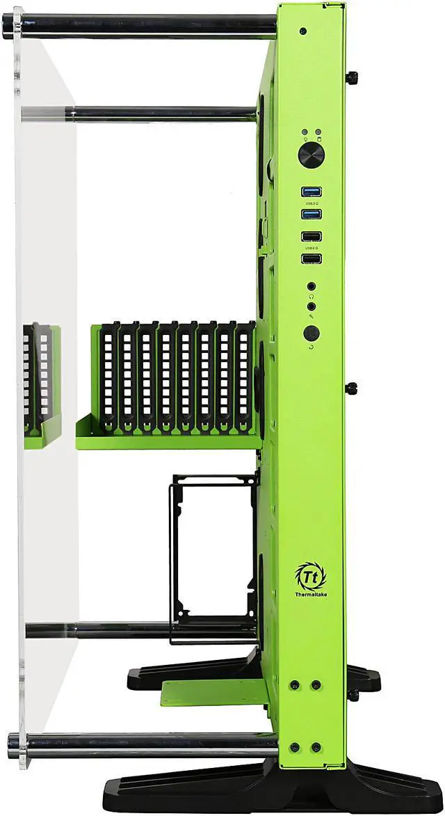 Alt view image 2 of 8 - Thermaltake Core P5 Green Edition ATX Open Frame Panoramic Viewing Tt LCS Certified Gaming Computer Case CA-1E7-00M8WN-00