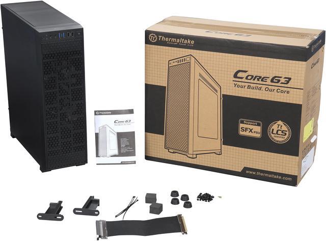 Alt view image 9 of 8 - Thermaltake Core G3 Black ATX Slim Small Form Factor Tt LCS Certified SFX Power Supply Gaming Computer Case CA-1G6-00T1WN-00