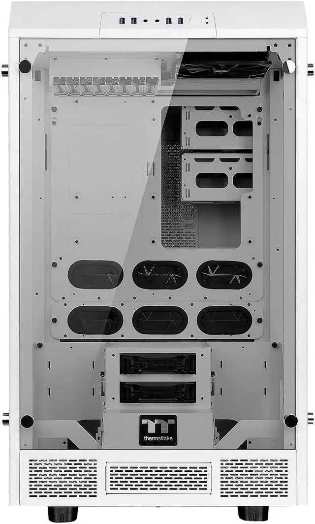 Alt view image 4 of 12 - Thermaltake Tower 900 Snow Edition Tempered Glass Fully Modular E-ATX Vertical Super Tower Chassis CA-1H1-00F6WN-00