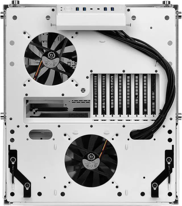 Alt view image 11 of 12 - Thermaltake Tower 900 Snow Edition Tempered Glass Fully Modular E-ATX Vertical Super Tower Chassis CA-1H1-00F6WN-00