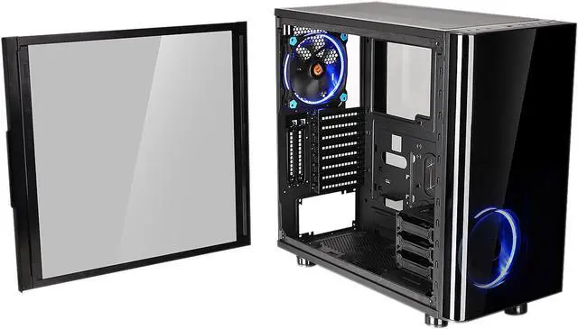 Alt view image 8 of 19 - Thermaltake View 31 Dual Tempered Glass ATX Tt LCS Certified Black Gaming Mid Tower Computer Case CA-1H8-00M1WN-00