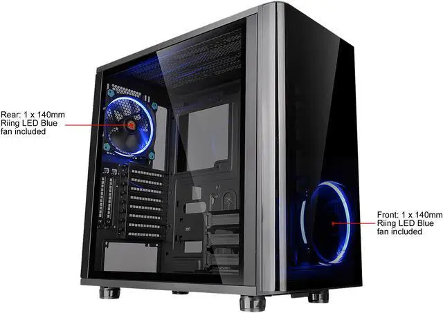 Alt view image 19 of 19 - Thermaltake View 31 Dual Tempered Glass ATX Tt LCS Certified Black Gaming Mid Tower Computer Case CA-1H8-00M1WN-00