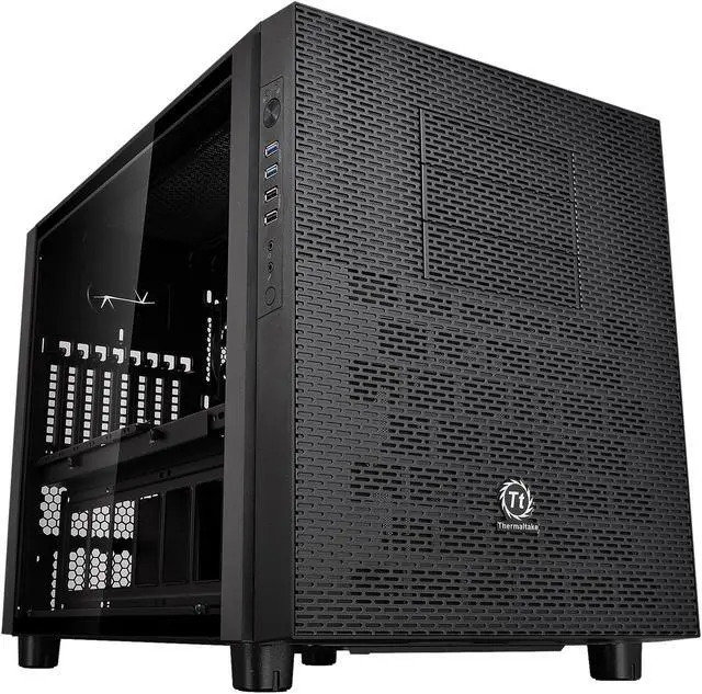Alt view image 2 of 7 - Thermaltake Core X5 Tempered Glass Edition E-ATX Stackable Black Cube Chassis CA-1E8-00M1WN-02