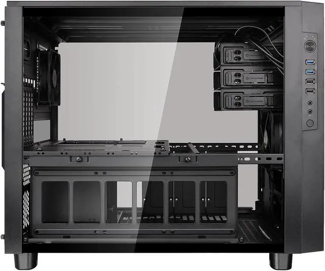 Alt view image 3 of 7 - Thermaltake Core X5 Tempered Glass Edition E-ATX Stackable Black Cube Chassis CA-1E8-00M1WN-02