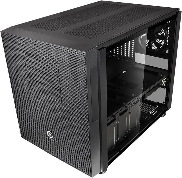 Alt view image 5 of 7 - Thermaltake Core X5 Tempered Glass Edition E-ATX Stackable Black Cube Chassis CA-1E8-00M1WN-02