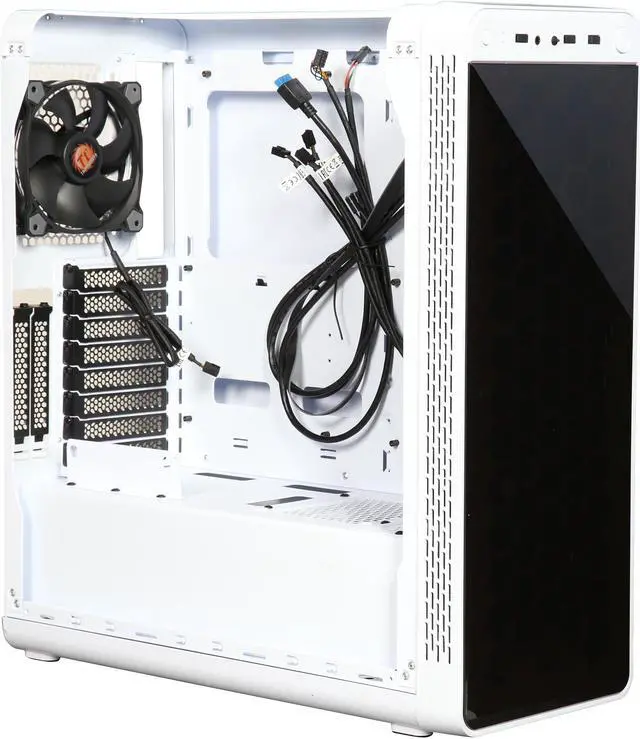 Alt view image 8 of 9 - Thermaltake View 27 Snow ATX Gull Wing Window Tt LCS Certified Gaming Mid Tower Computer Case with 4 x 120mm White Riing Fan CA-1G7-00M6WN-WT