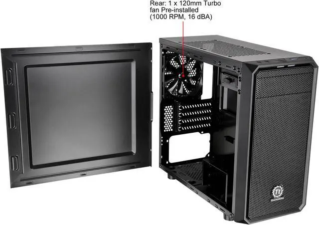 Alt view image 7 of 7 - Thermaltake Versa H15 Black SPCC Micro ATX Tower Computer Case CA-1D4-00S1NN-00