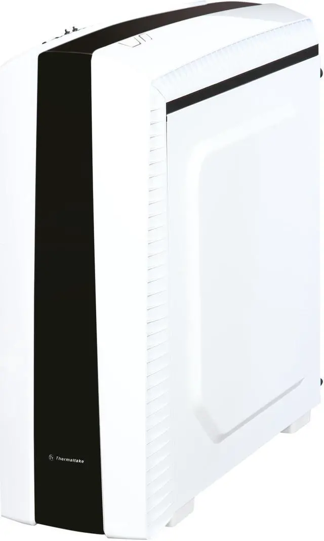 Alt view image 3 of 10 - Thermaltake Versa N27 Red LED Fan Edition Snow ATX Gaming Mid Tower Computer Case CA-1H6-00M6WN-02