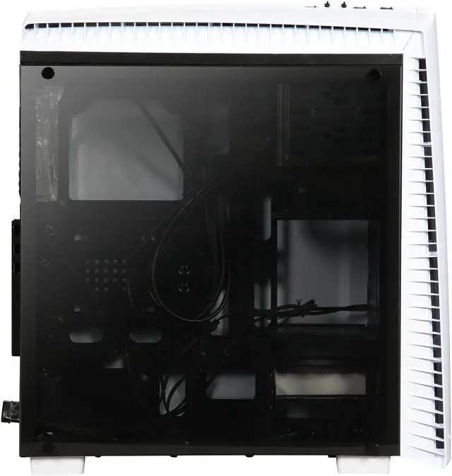 Alt view image 4 of 10 - Thermaltake Versa N27 Red LED Fan Edition Snow ATX Gaming Mid Tower Computer Case CA-1H6-00M6WN-02