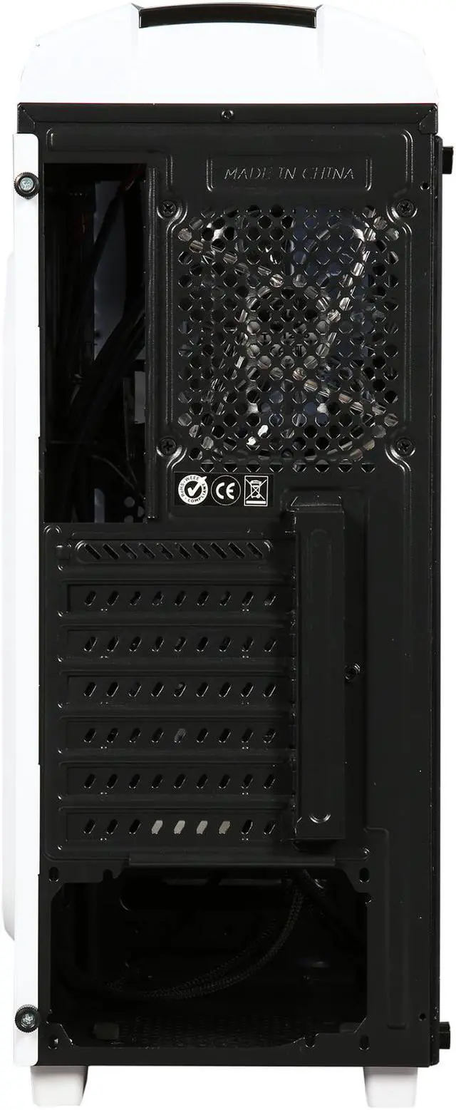 Alt view image 5 of 10 - Thermaltake Versa N27 Red LED Fan Edition Snow ATX Gaming Mid Tower Computer Case CA-1H6-00M6WN-02