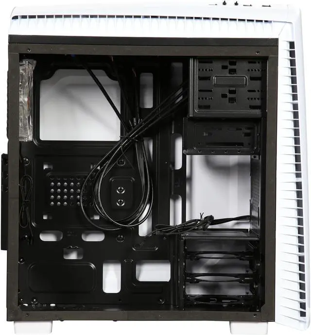 Alt view image 7 of 10 - Thermaltake Versa N27 Red LED Fan Edition Snow ATX Gaming Mid Tower Computer Case CA-1H6-00M6WN-02