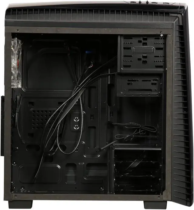 Alt view image 7 of 10 - Thermaltake Versa N27 Red LED Fan Edition Black ATX Gaming Mid Tower Computer Case CA-1H6-00M1WN-02