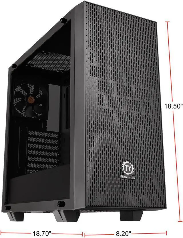 Alt view image 2 of 8 - Thermaltake Core G21 Dual 4mm Tempered Two-Toned Glass Power Cover ATX Black Gaming Computer Case CA-1I4-00M1WN-00