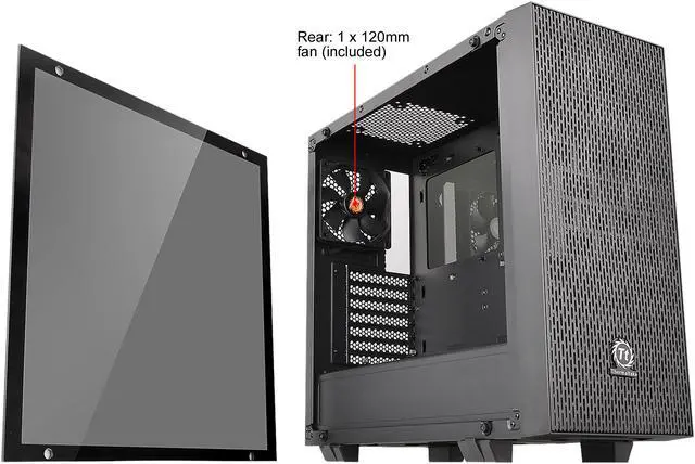 Alt view image 5 of 8 - Thermaltake Core G21 Dual 4mm Tempered Two-Toned Glass Power Cover ATX Black Gaming Computer Case CA-1I4-00M1WN-00