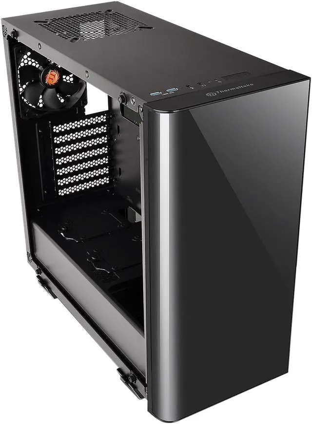 Alt view image 4 of 9 - Thermaltake View 21 Dual Tempered Glass ATX Tt LCS Certified Black Gaming Mid Tower Computer Case CA-1I3-00M1WN-00