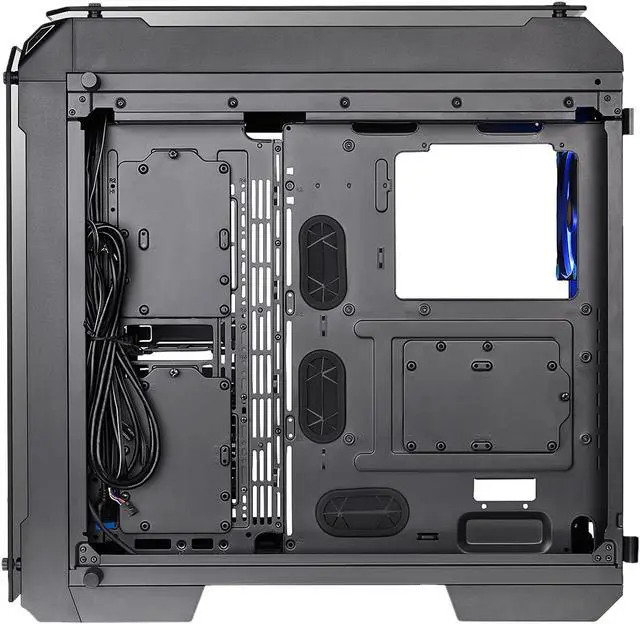 Alt view image 7 of 9 - Thermaltake View 71 4-Sided Tempered Glass Vertical GPU Modular SPCC E-ATX Gaming Full Tower Computer Case with 2 Blue LED Ring Fan Pre-installed CA-1I7-00F1WN-00