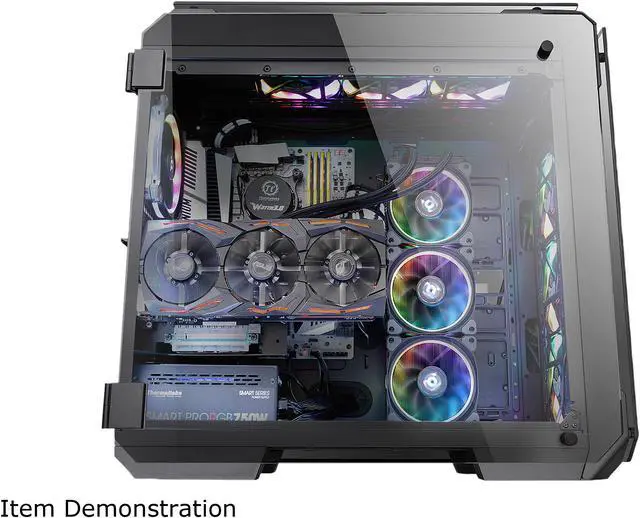 Alt view image 5 of 17 - Thermaltake View 71 RGB 4-Sided Tempered Glass Vertical GPU Modular E-ATX Gaming Full Tower Computer Case with 3 RGB LED Riing Fan Pre-installed CA-1I7-00F1WN-01