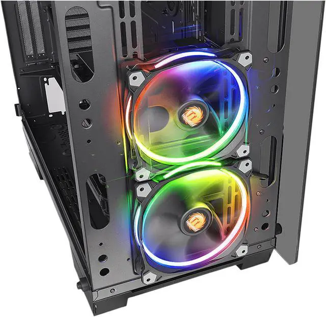 Alt view image 10 of 17 - Thermaltake View 71 RGB 4-Sided Tempered Glass Vertical GPU Modular E-ATX Gaming Full Tower Computer Case with 3 RGB LED Riing Fan Pre-installed CA-1I7-00F1WN-01