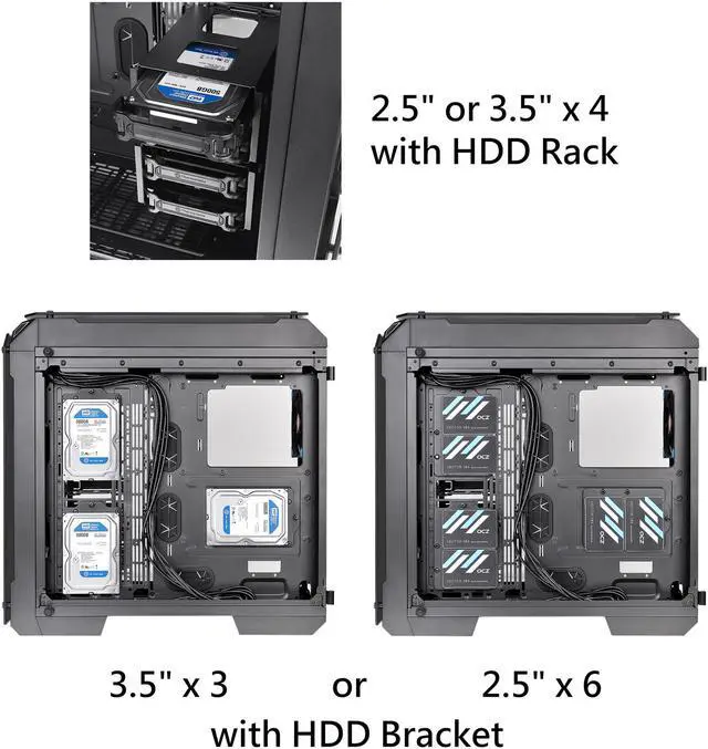 Alt view image 16 of 17 - Thermaltake View 71 RGB 4-Sided Tempered Glass Vertical GPU Modular E-ATX Gaming Full Tower Computer Case with 3 RGB LED Riing Fan Pre-installed CA-1I7-00F1WN-01