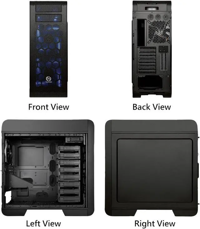 Alt view image 13 of 17 - Thermaltake Core V71 Tempered Glass Black E-ATX Full Tower Tt LCS Certified Gaming Computer Case CA-1B6-00F1WN-04