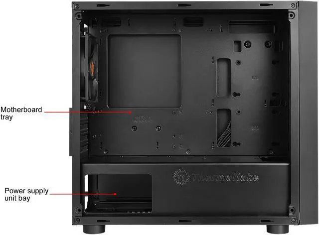Alt view image 14 of 16 - Thermaltake Versa H17  Black SPCC Micro ATX Gaming Computer Case CA-1J1-00S1NN-00