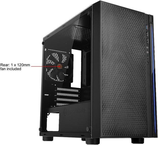 Alt view image 2 of 13 - Thermaltake Versa H18 Tempered Glass Black SPCC Micro ATX Gaming Computer Case CA-1J4-00S1WN-01