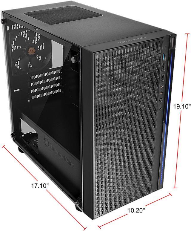 Alt view image 6 of 13 - Thermaltake Versa H18 Tempered Glass Black SPCC Micro ATX Gaming Computer Case CA-1J4-00S1WN-01